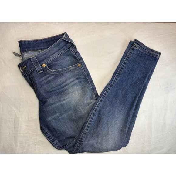True Religion Dark Wash Denim Skinny Leg Jeans, Size 32 - Picture 2 of 5